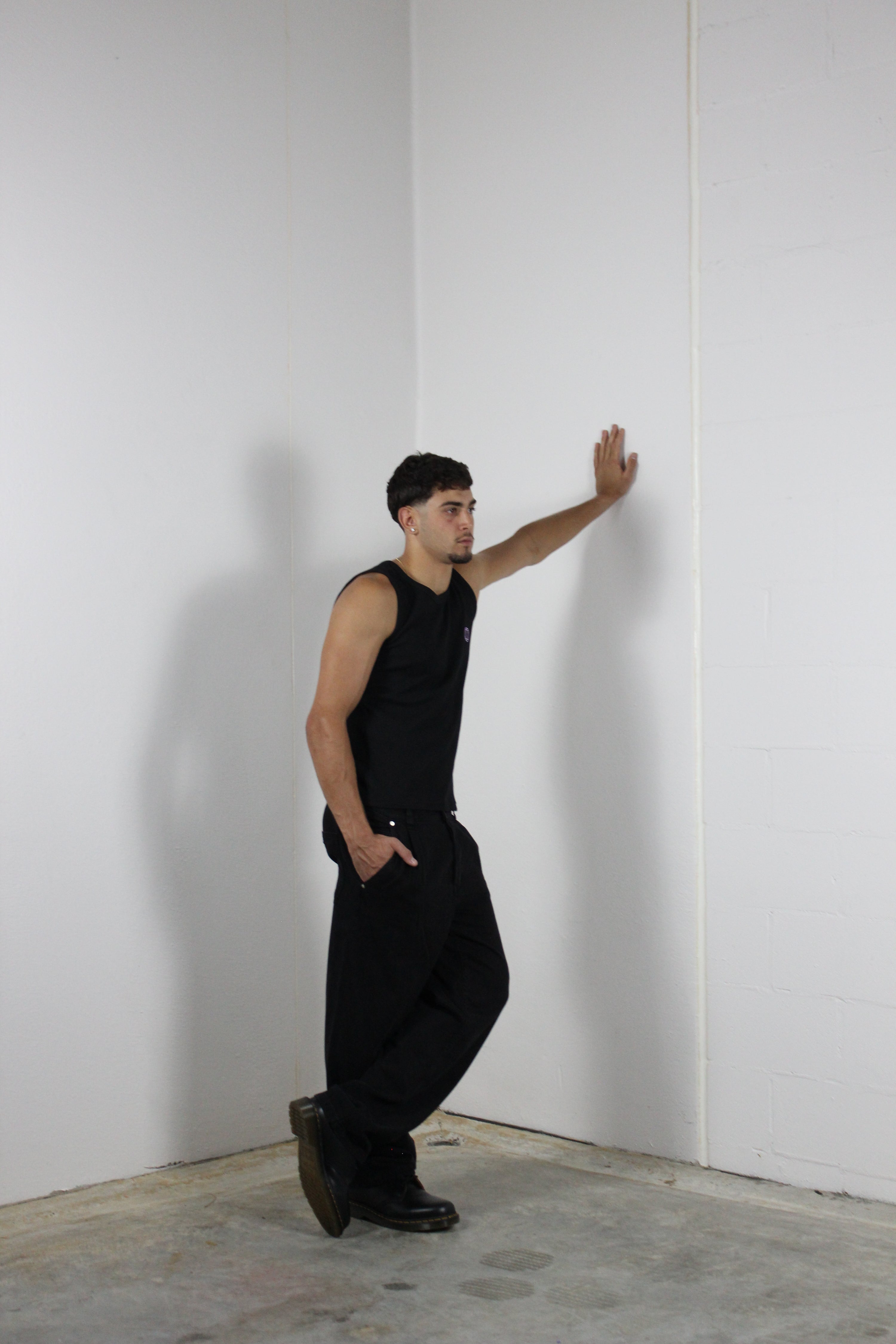 Black Waffle Tank Top